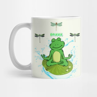 Frog Meditating Zen Lotus illustration Mug